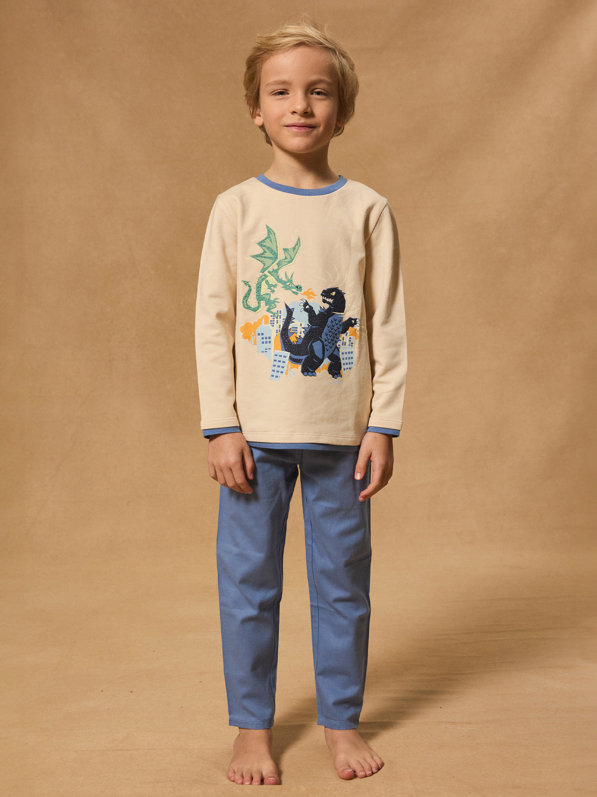 Pyjama Dragons Garçon 9-10 Ans - 100% Coton - Manches Longues - License Comment Dresser Votre Dragon