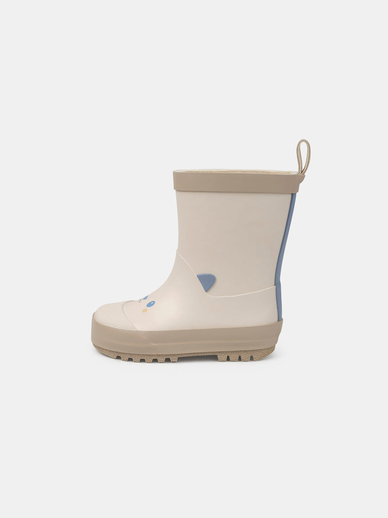 Botte de pluie beige imprimé tête d'ours Bébé Mixte