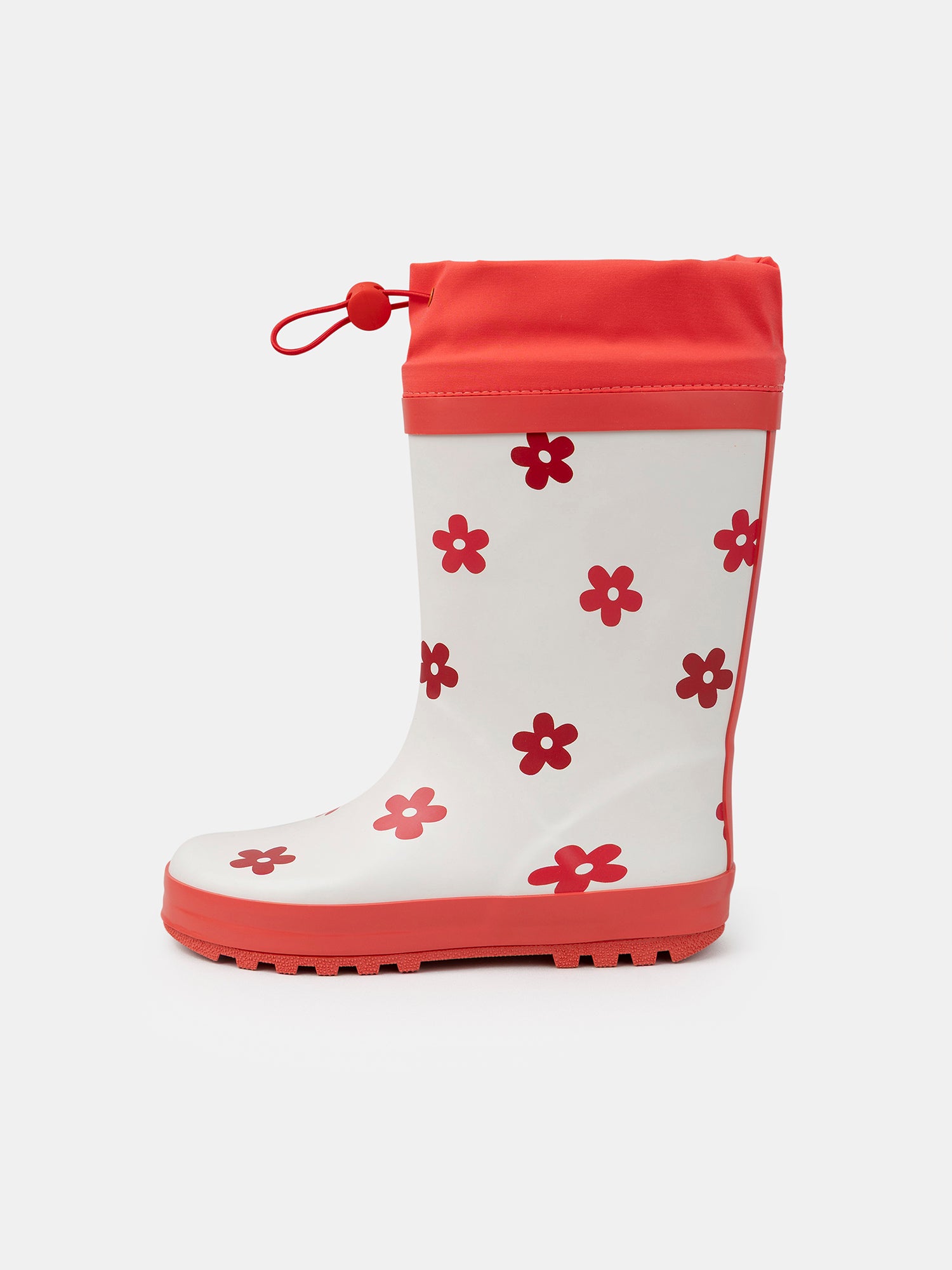 Botte de pluie blanc et rouge imprimé fleuri Fille