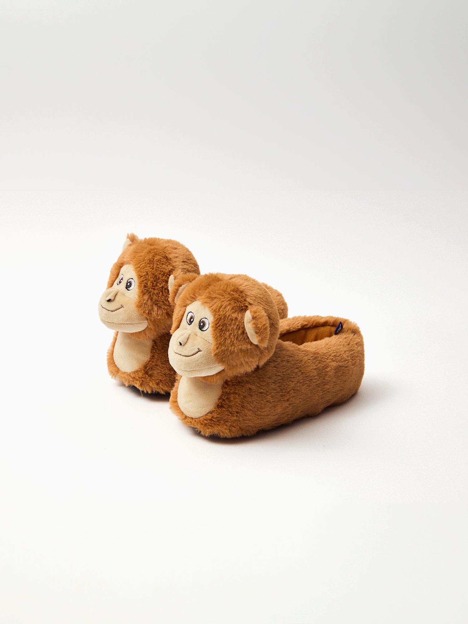 Chaussons marron tête de singe Garçon