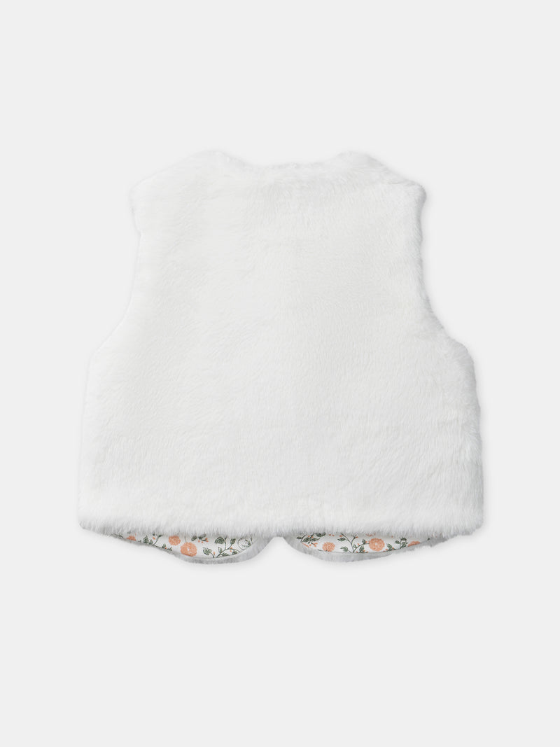 Ensemble robe imprimé fleuri + gilet + collant Naissance Fille