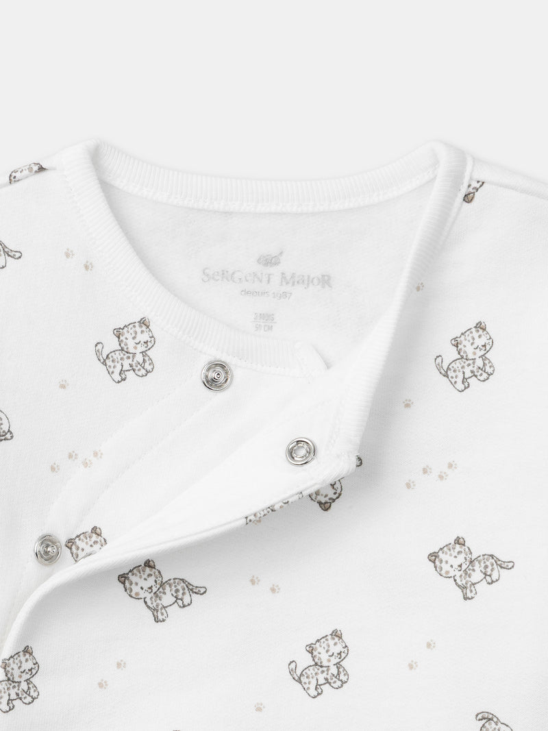 Ensemble brassière imprimé panthère + pantalon + chaussettes Naissance Mixte