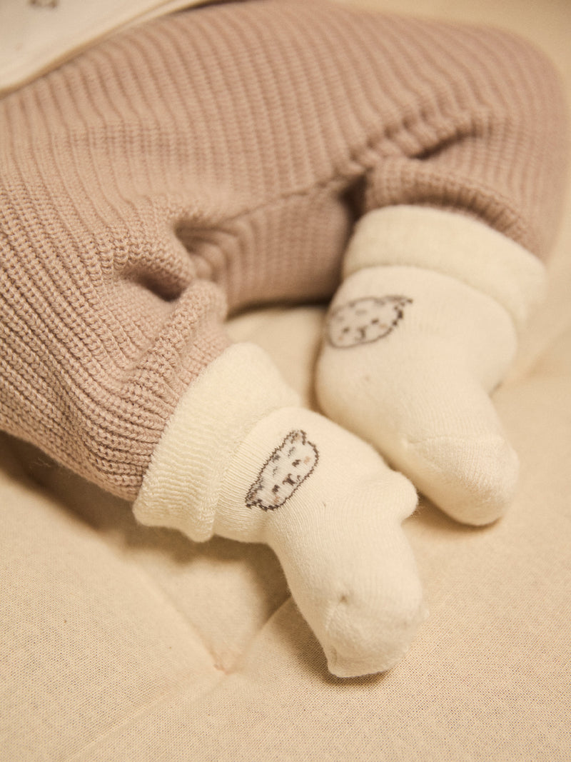 Ensemble brassière imprimé panthère + pantalon + chaussettes Naissance Mixte