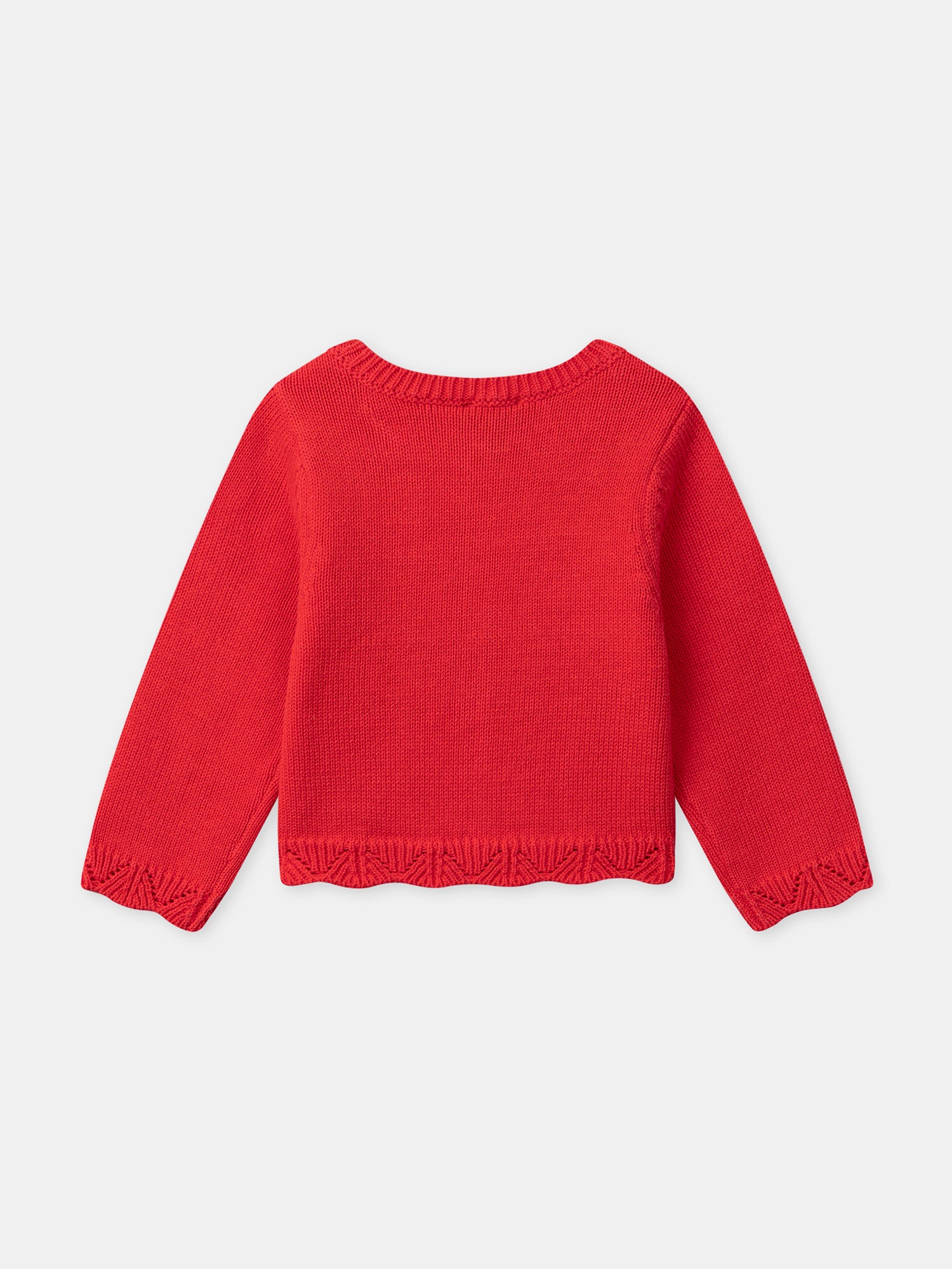 Cardigan ajouré rouge Bébé Fille