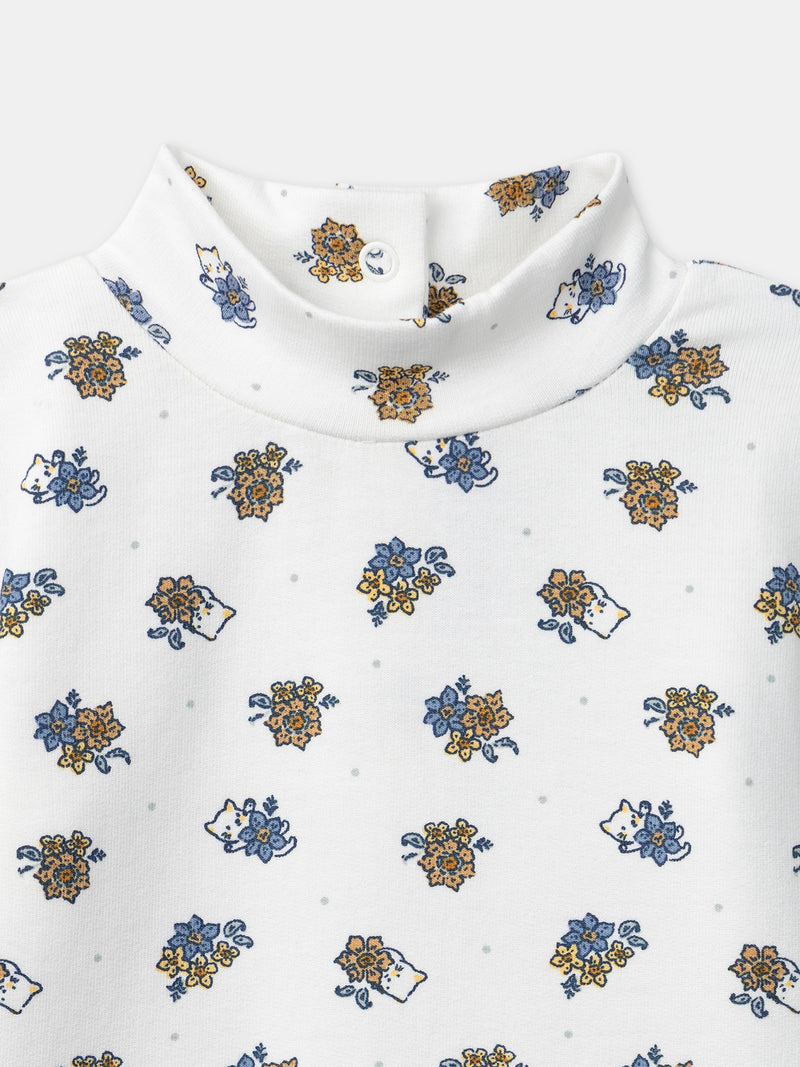 Body blanc imprimé fleuri à col Bébé Fille