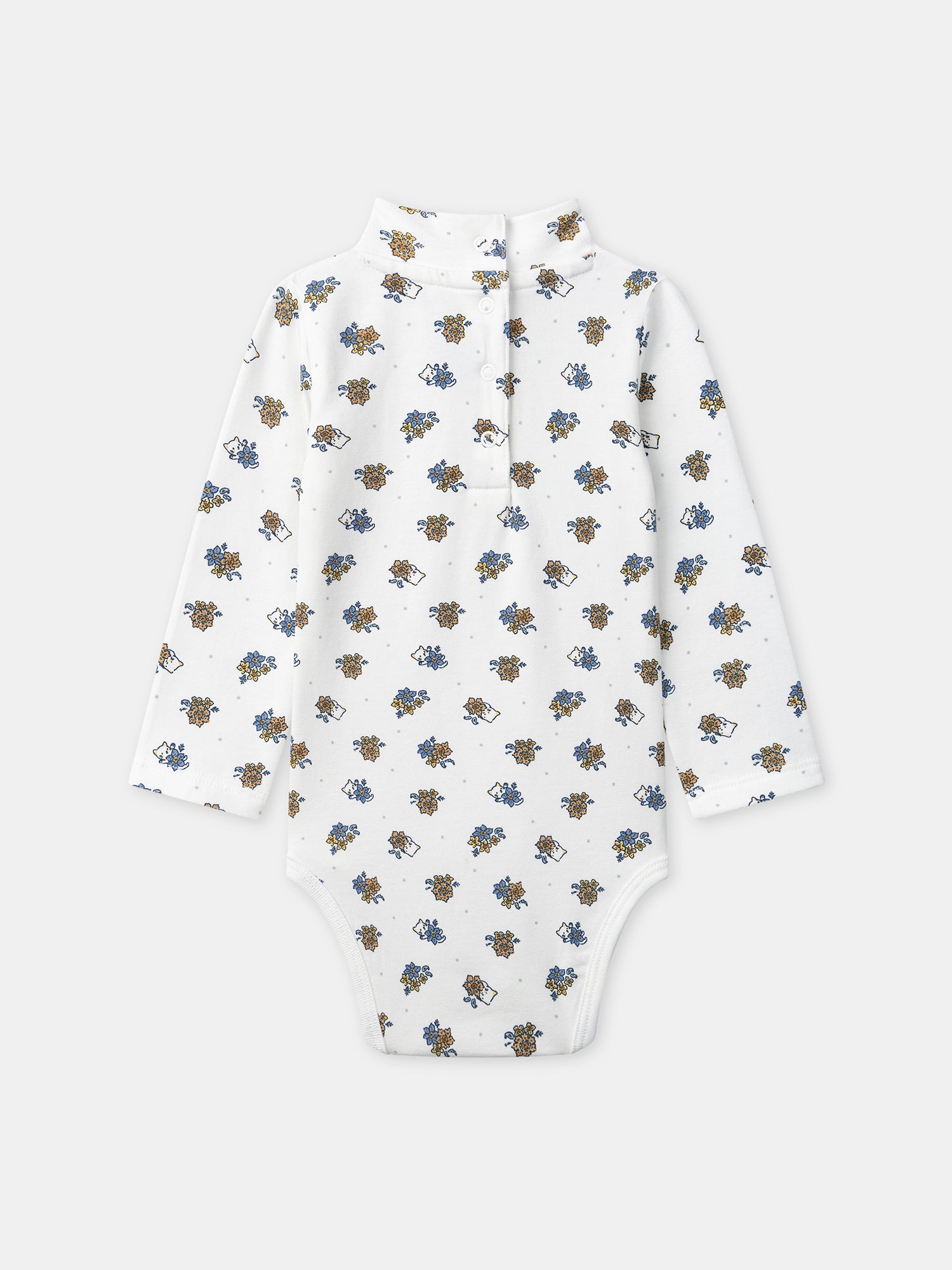 Body blanc imprimé fleuri à col Bébé Fille