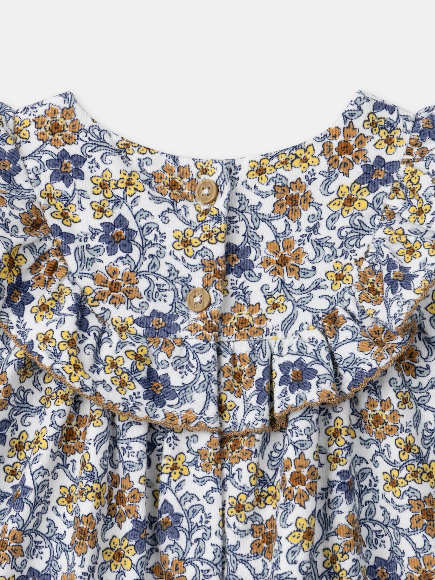 Robe imprimé fleuri en velours Bébé Fille