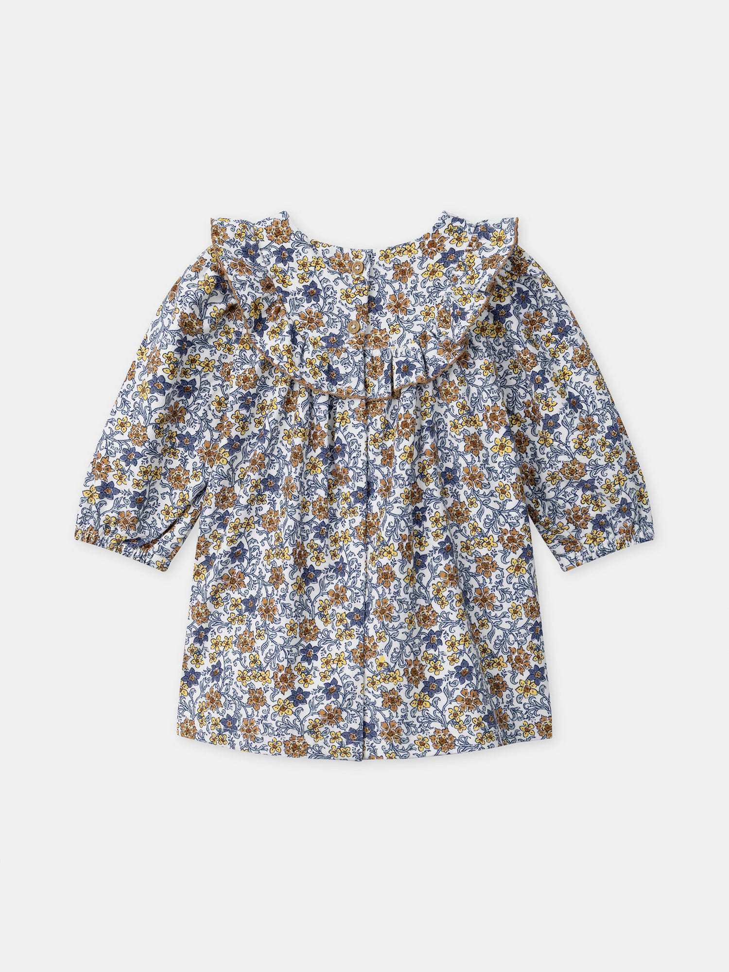 Robe imprimé fleuri en velours Bébé Fille