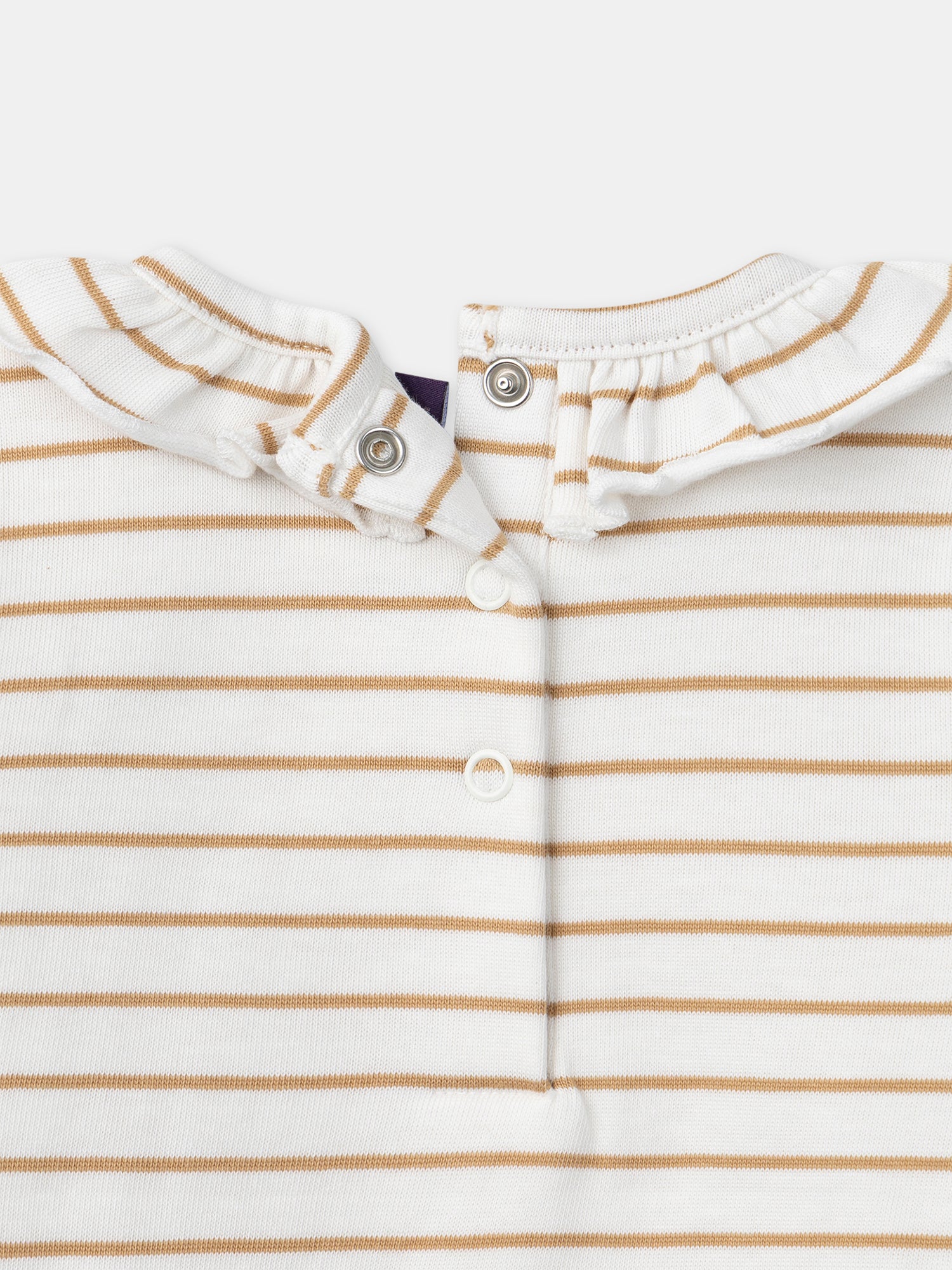 Body à rayures marrons et col Bébé Fille