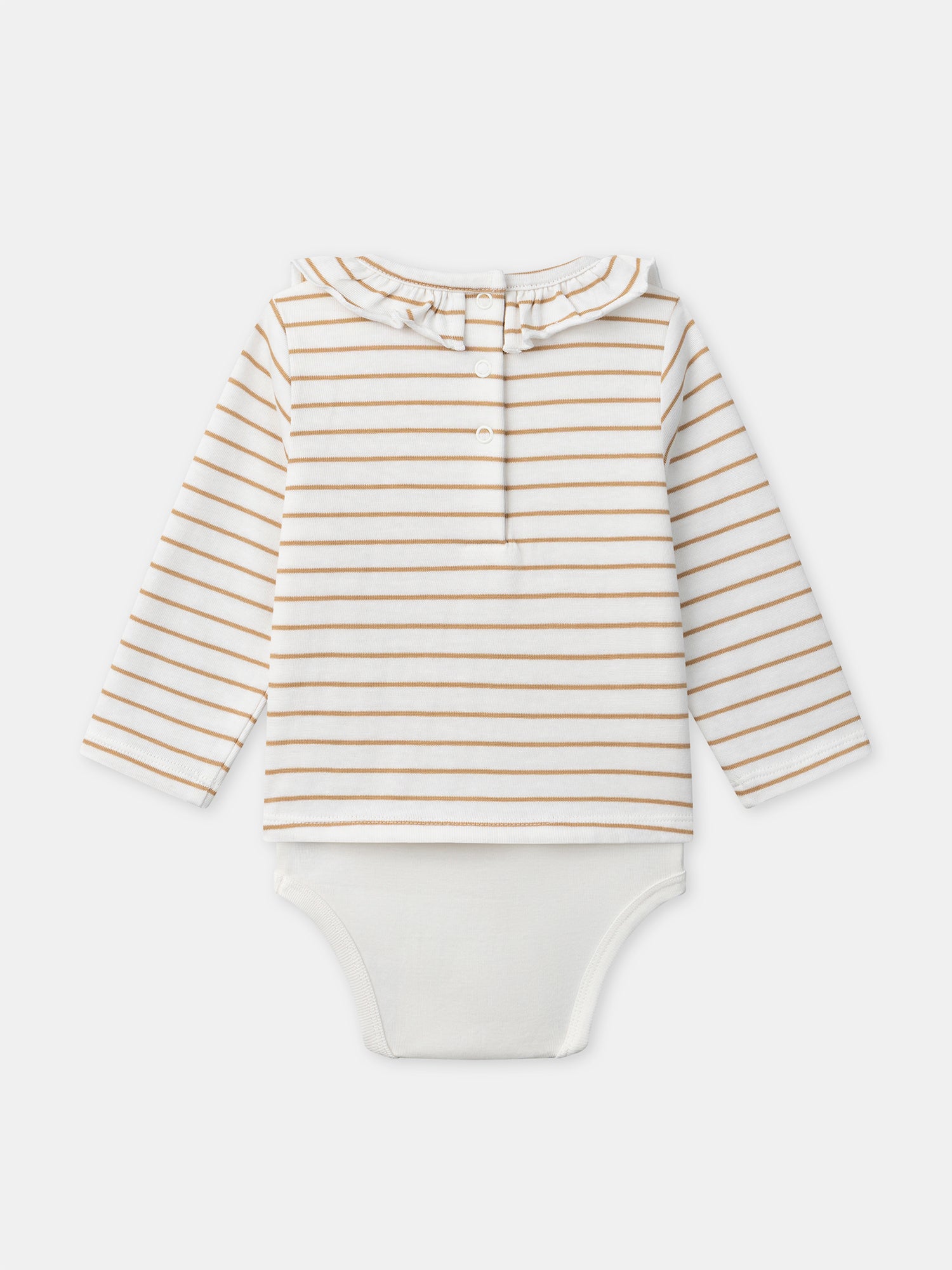 Body à rayures marrons et col Bébé Fille