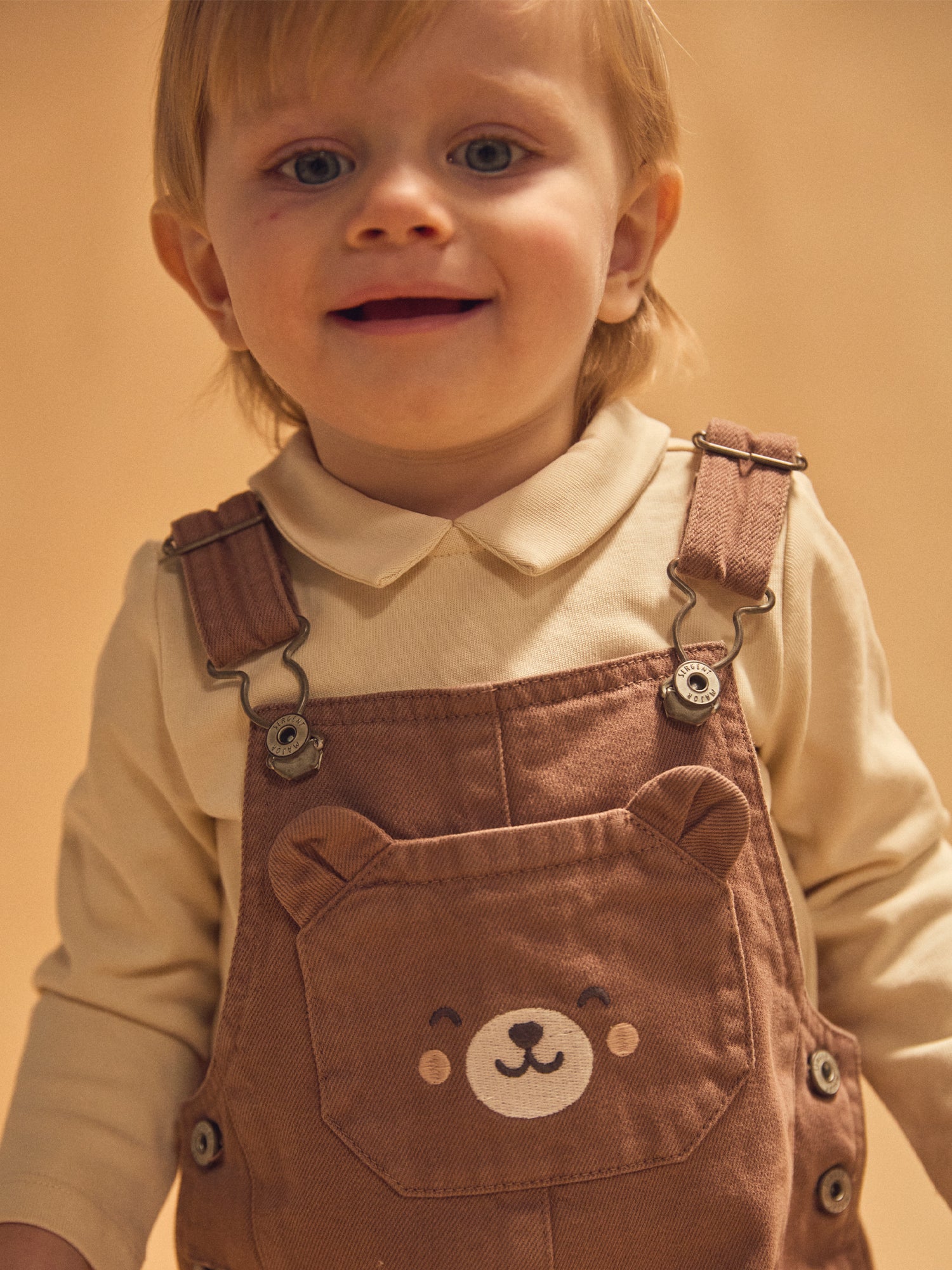 Salopette marron avec poche ours Bébé Garçon