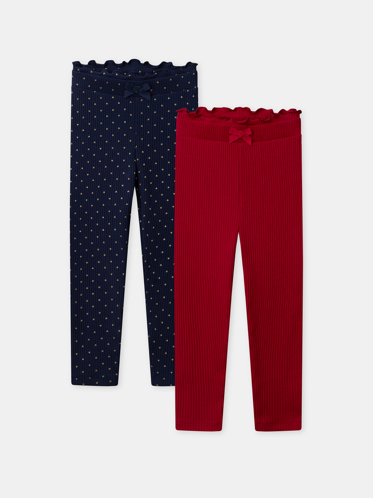 Lot De 2 Leggings Coton Uni Longs Pour Fille - Confort Et Style Quotidien