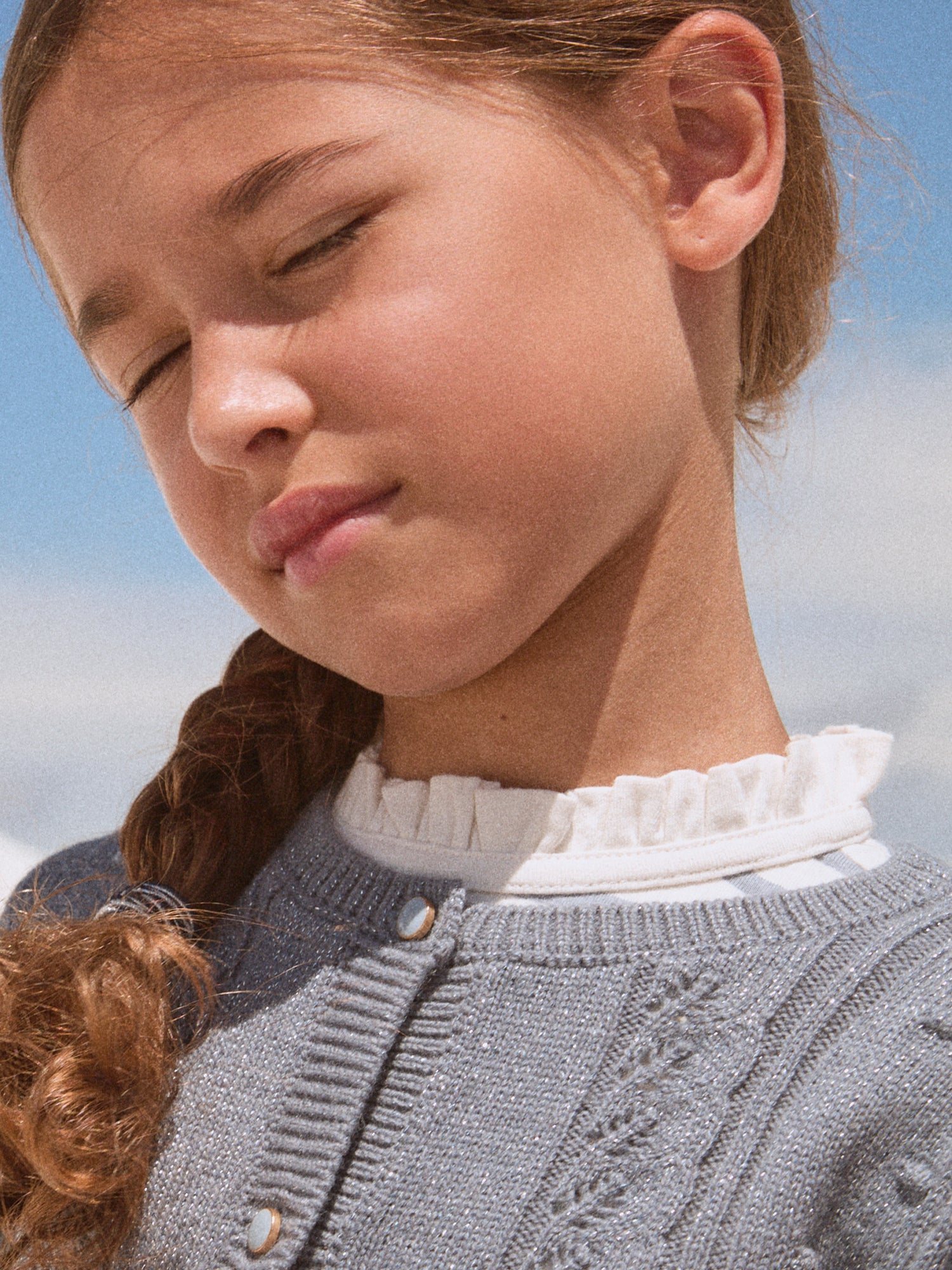 Cardigan bleu grisé Fille