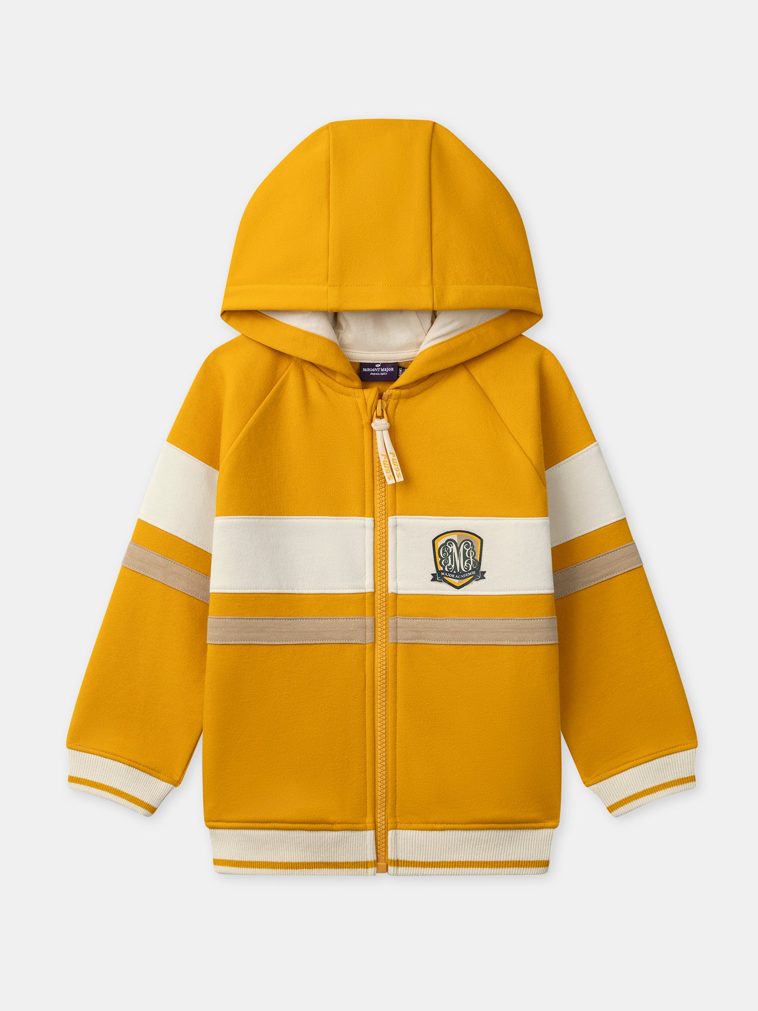 Sweat à capuche zippé jaune Garçon