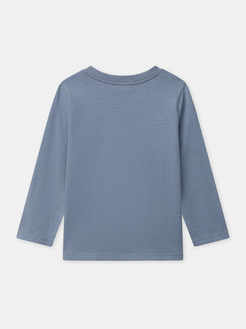 T-shirt gris imprimé astronaute à manches longues Garçon