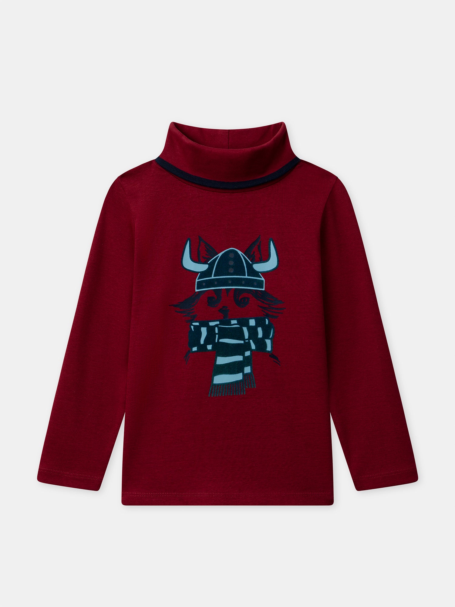 Sous pull à col roulé bordeaux Garçon