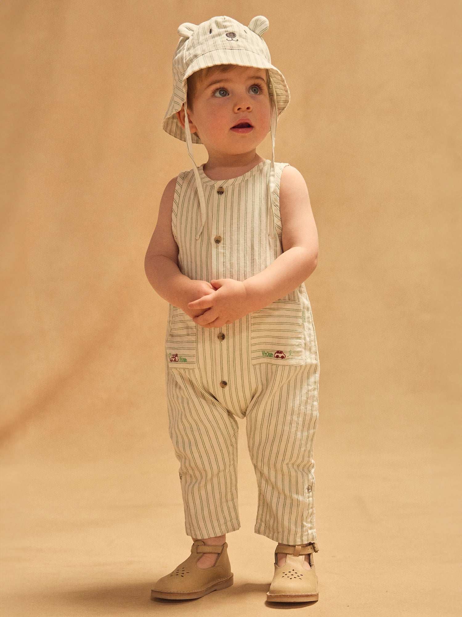 Bob ourson blanc à rayures vertes Bébé Garçon