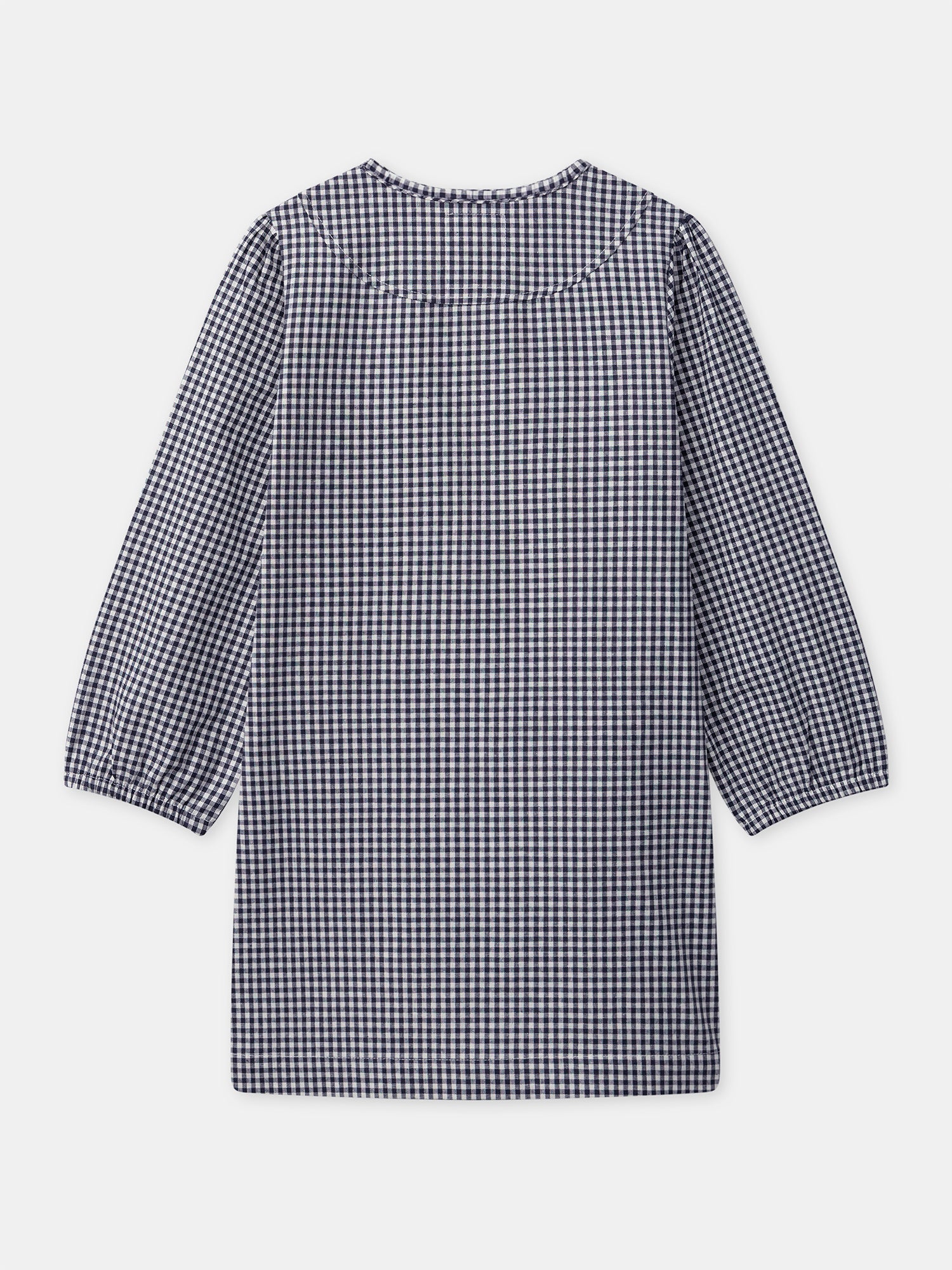 Tablier vichy bleu marine et blanc Fille