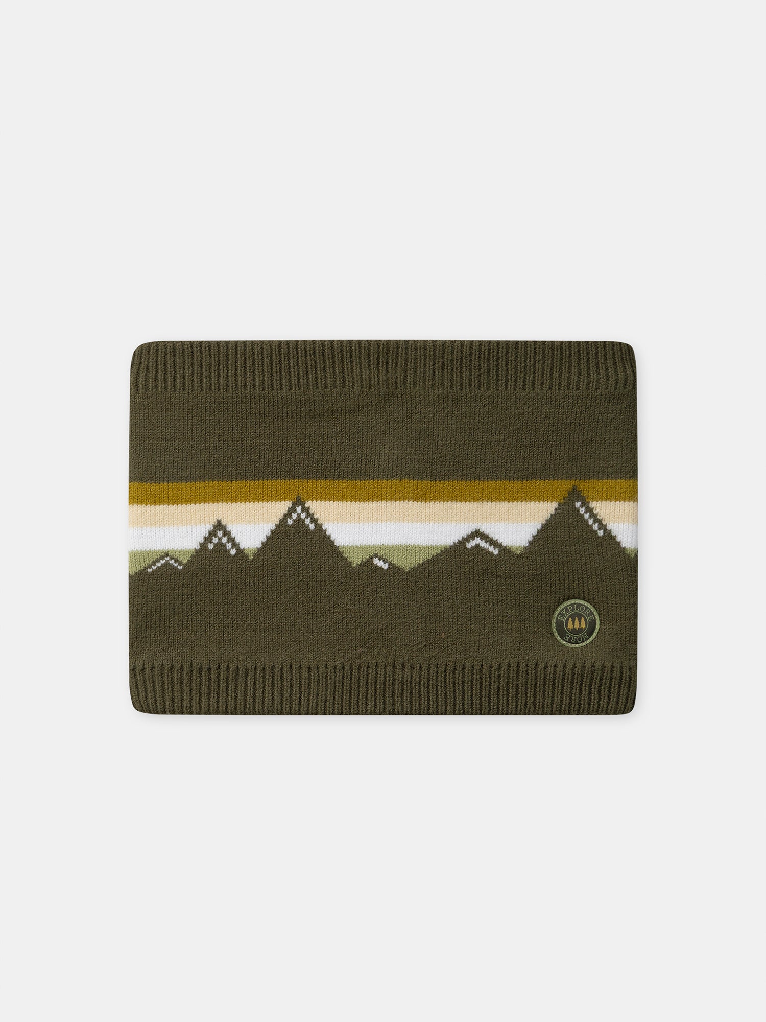 Écharpe vert kaki en maille Garçon