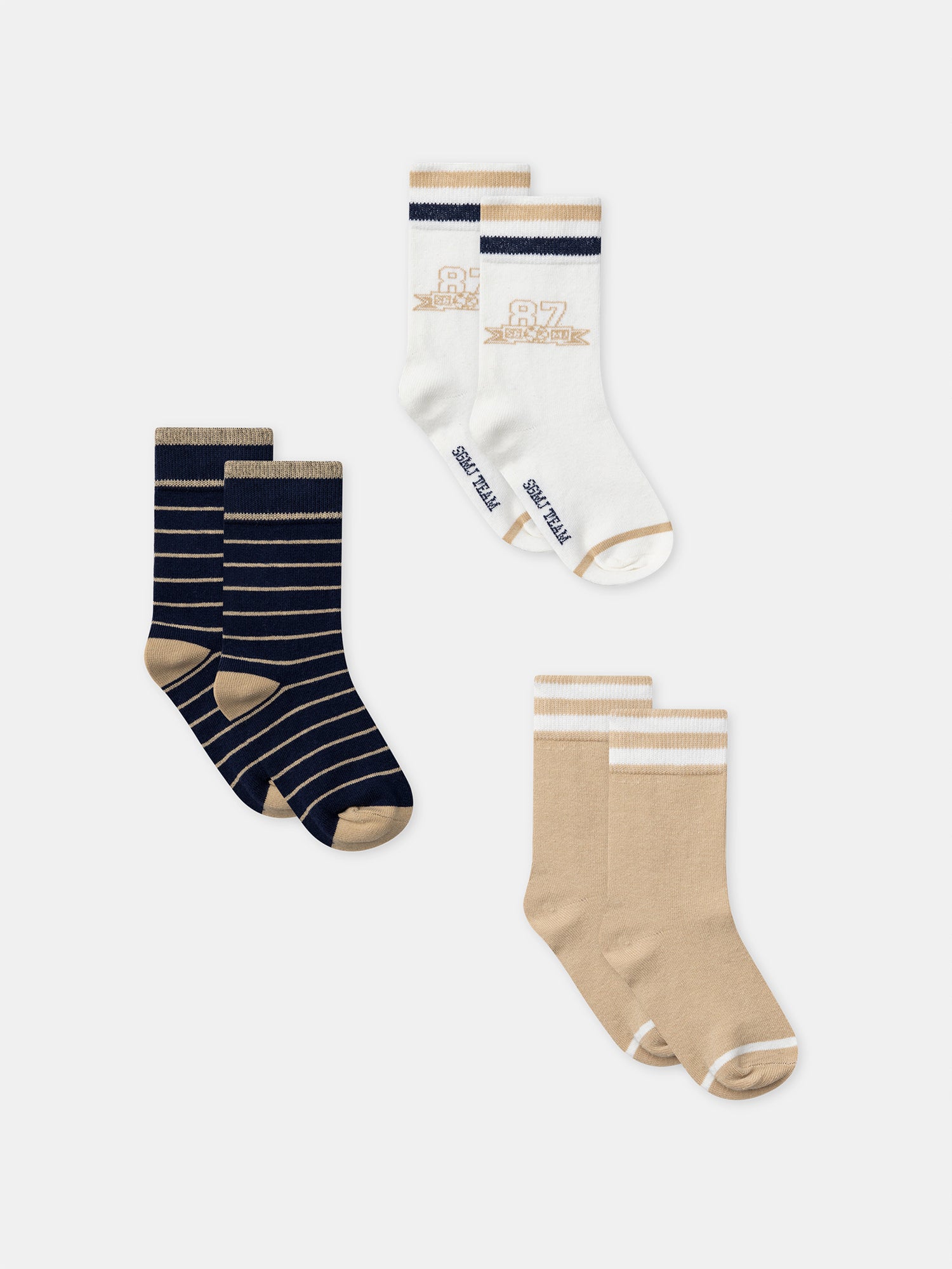 Chaussettes Hautes High Five Beiges – Taille L (10-13) – Athlétique – Neuves