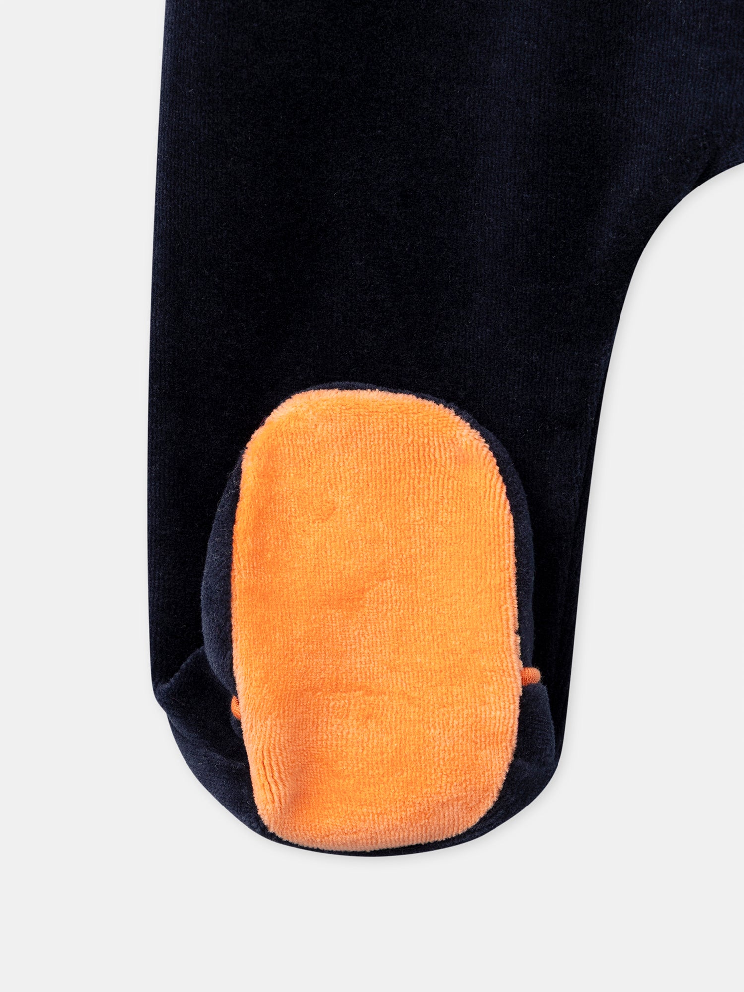 Grenouillère bleu marine en velours + Bonnet citrouille Bébé Garçon