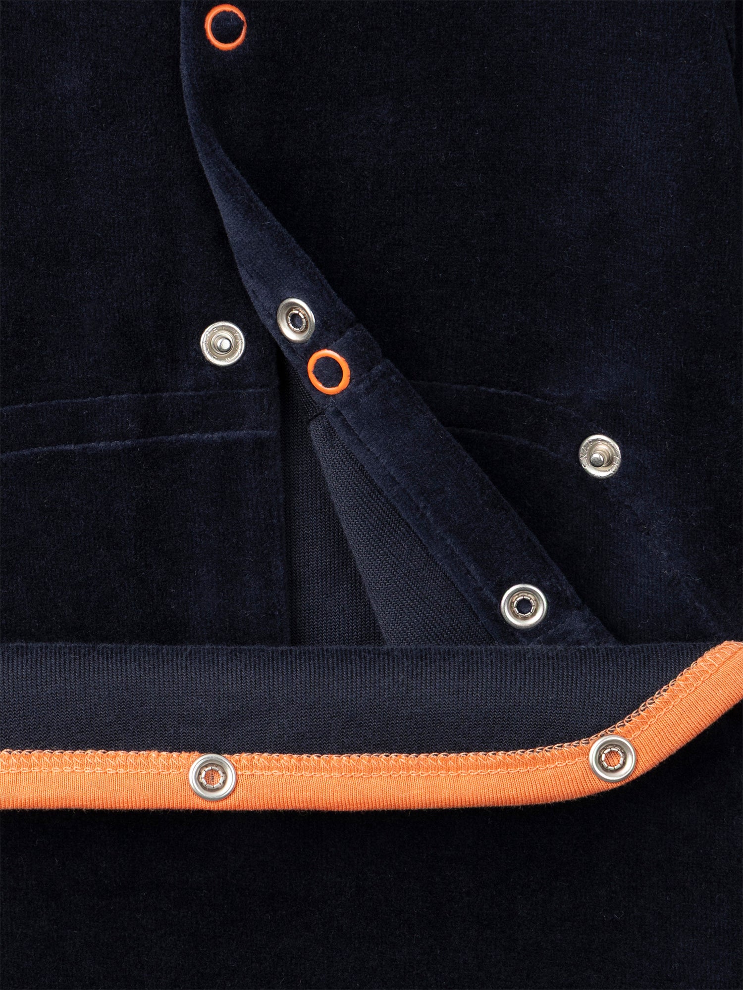 Grenouillère bleu marine en velours + Bonnet citrouille Bébé Garçon