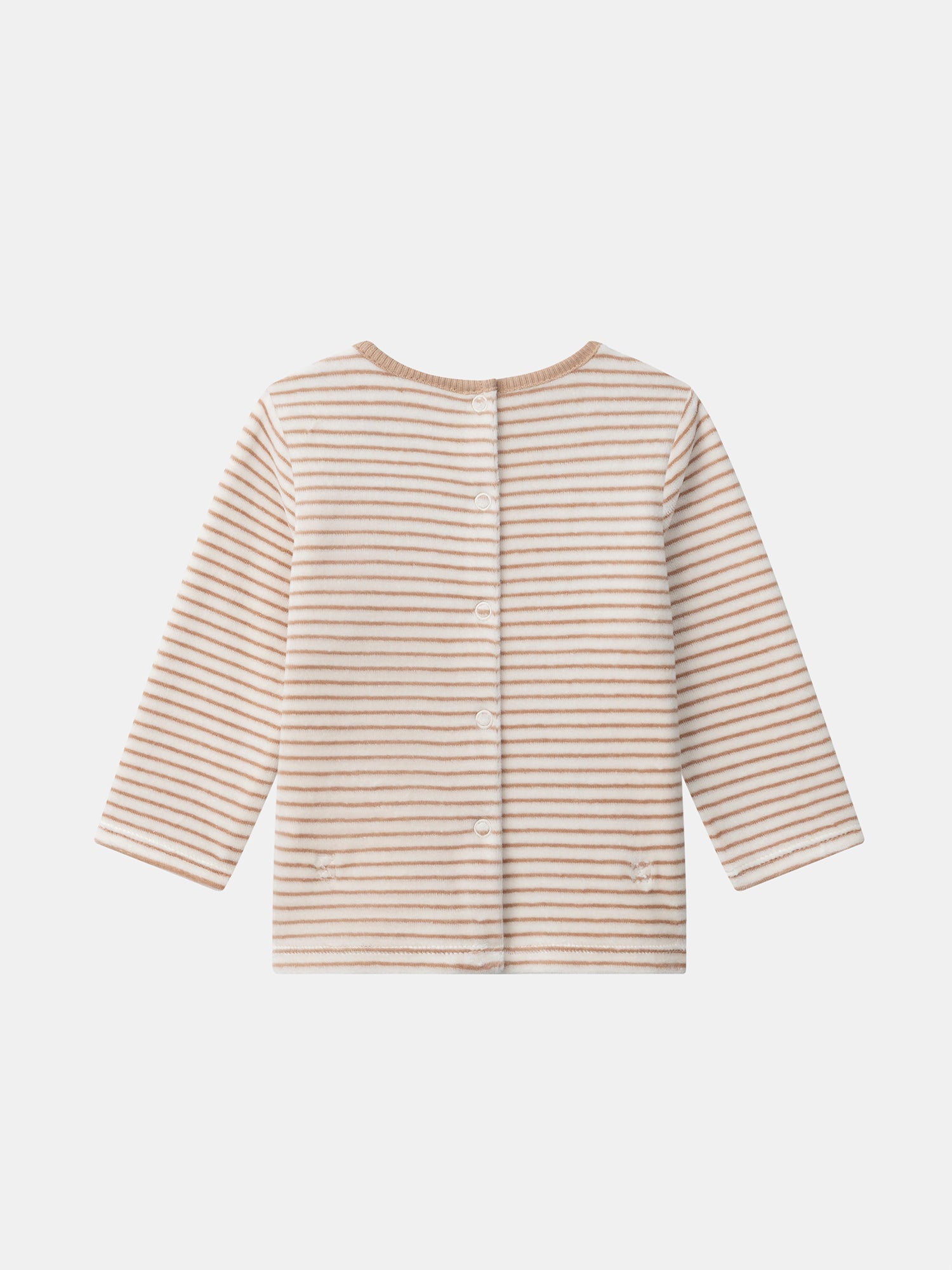 Pyjama écru à rayures et lapin Bébé Garçon