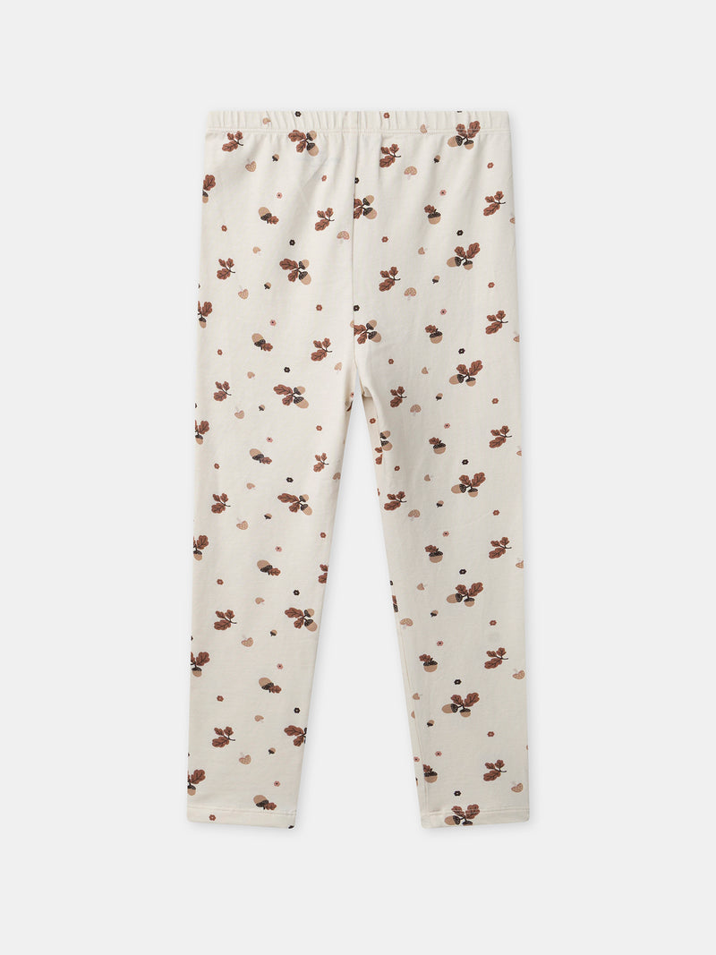 Chemise de nuit rose en velours imprimé renard et glands Fille