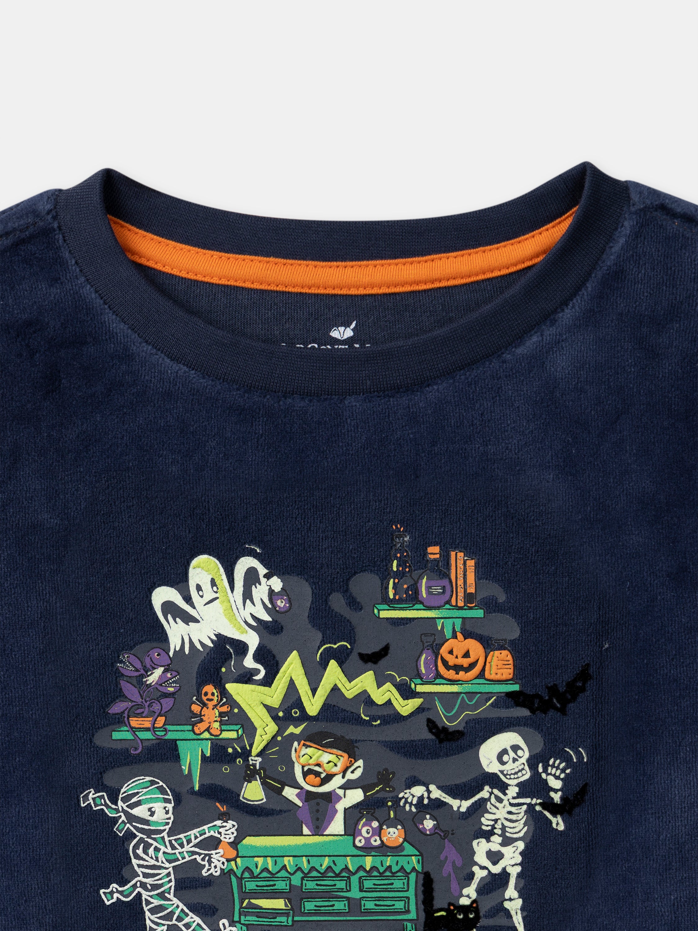 Pyjama bleu marine en velours + Cape Garçon