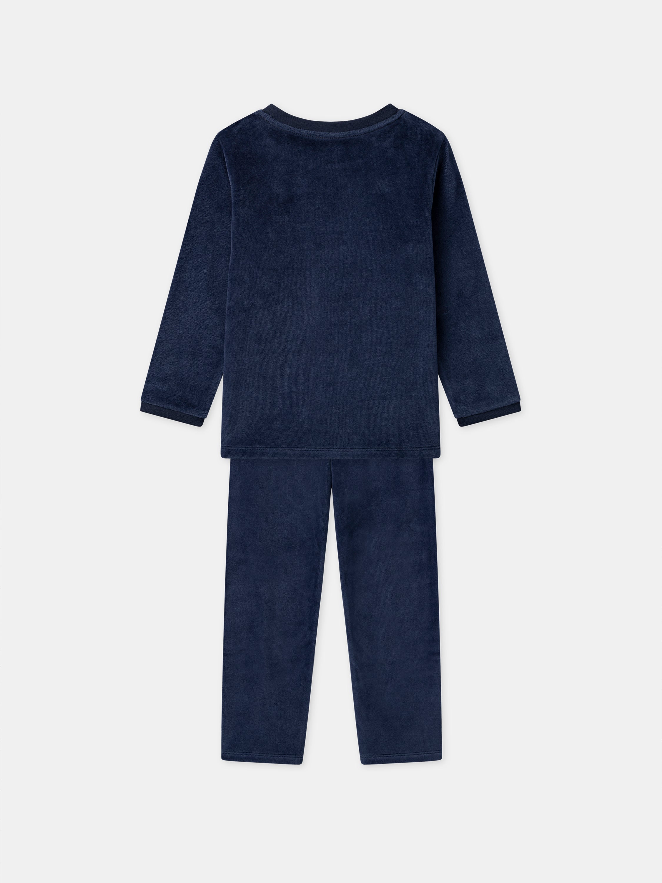 Pyjama bleu marine en velours + Cape Garçon
