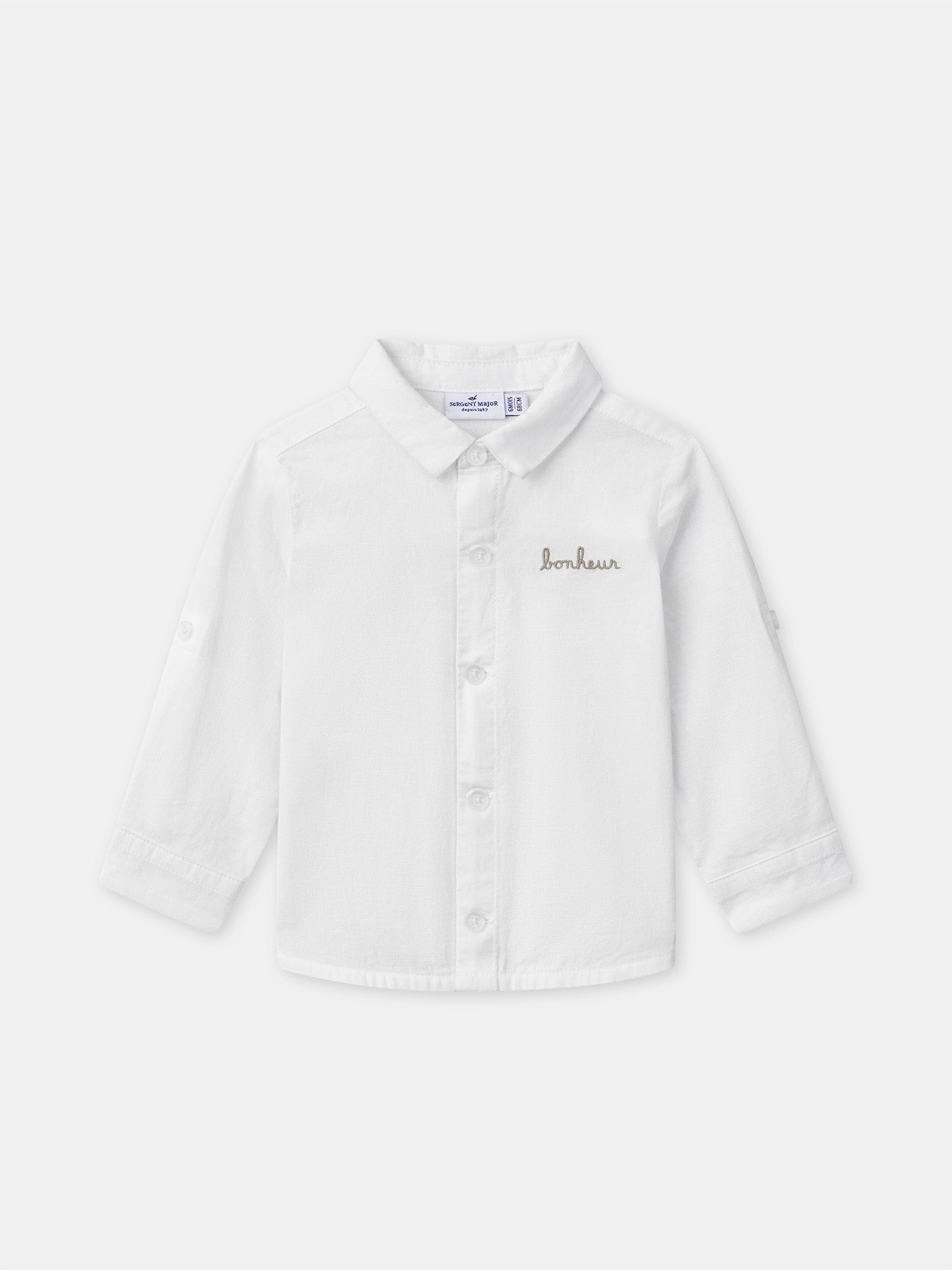 Chemise écrue à manches retroussables Bébé Garçon