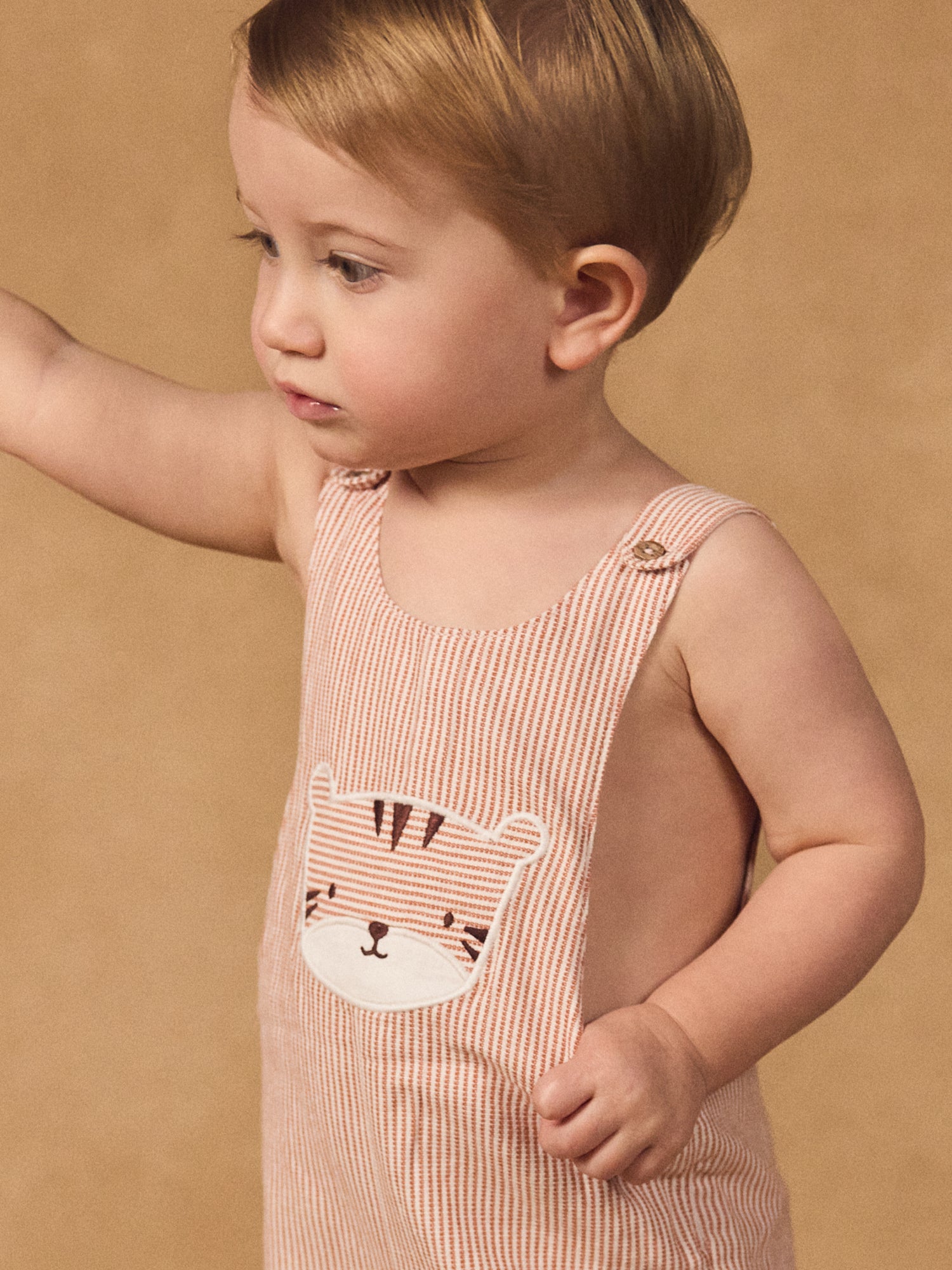 Salopette courte à rayures Bébé Garçon