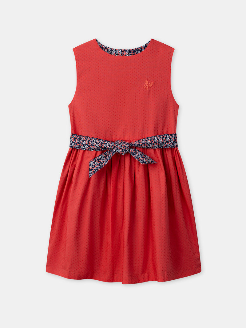 Robe réversible rouge ou imprimé fleuri Fille