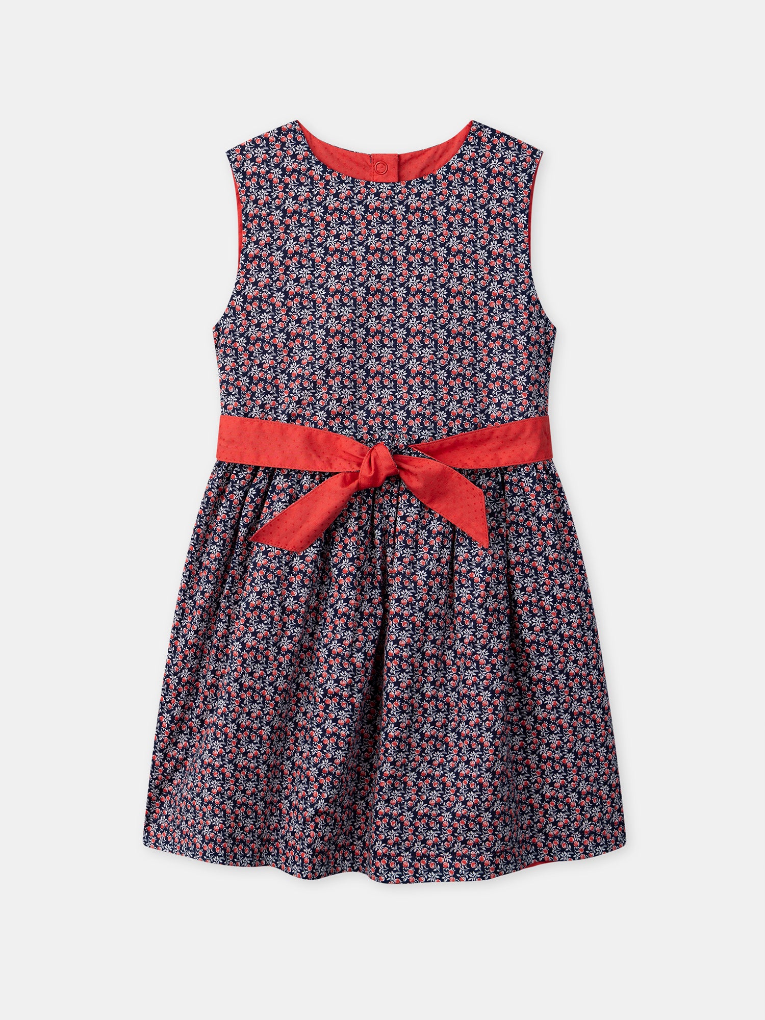 Robe réversible rouge ou imprimé fleuri Fille
