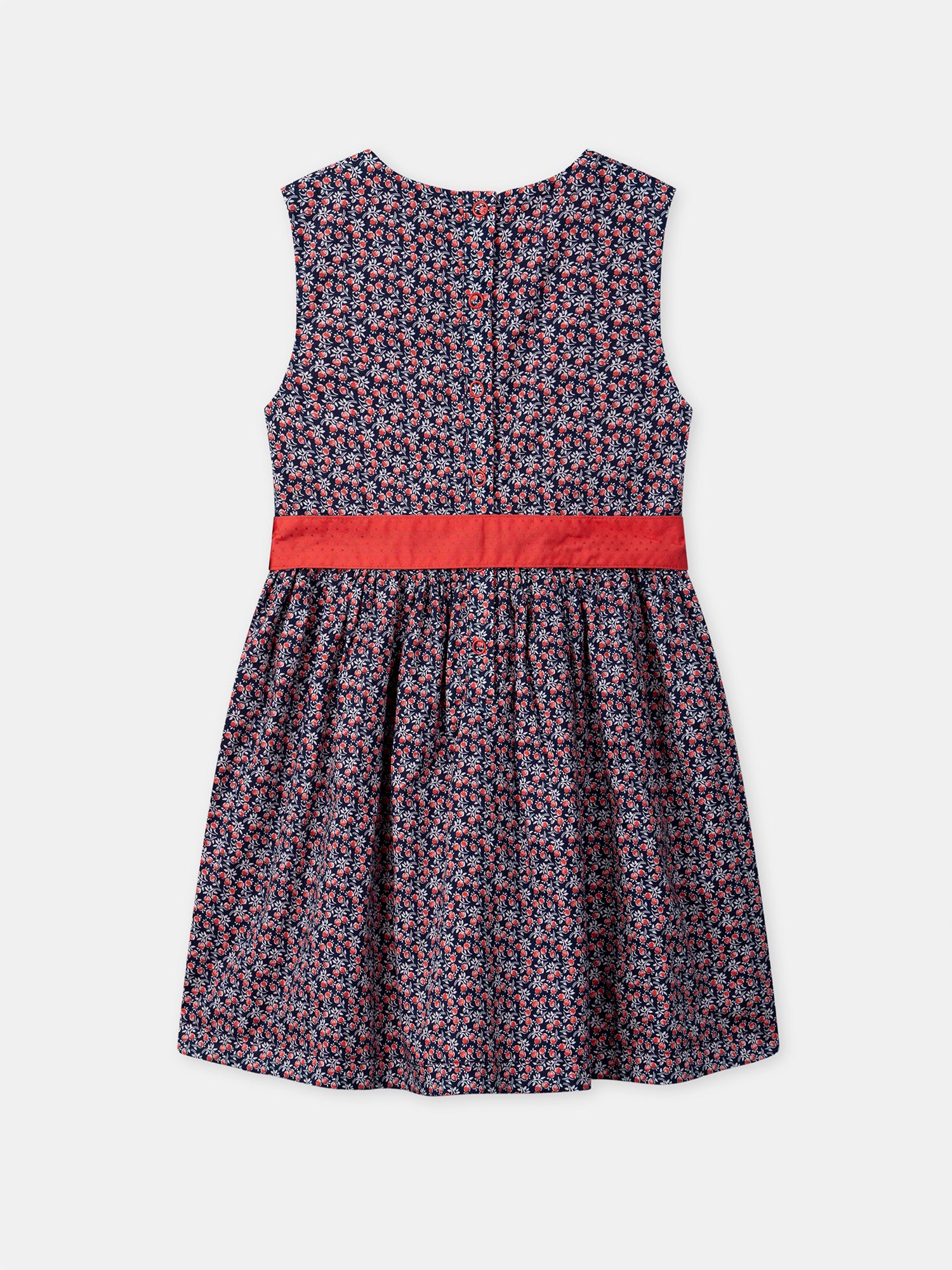 Robe réversible rouge ou imprimé fleuri Fille