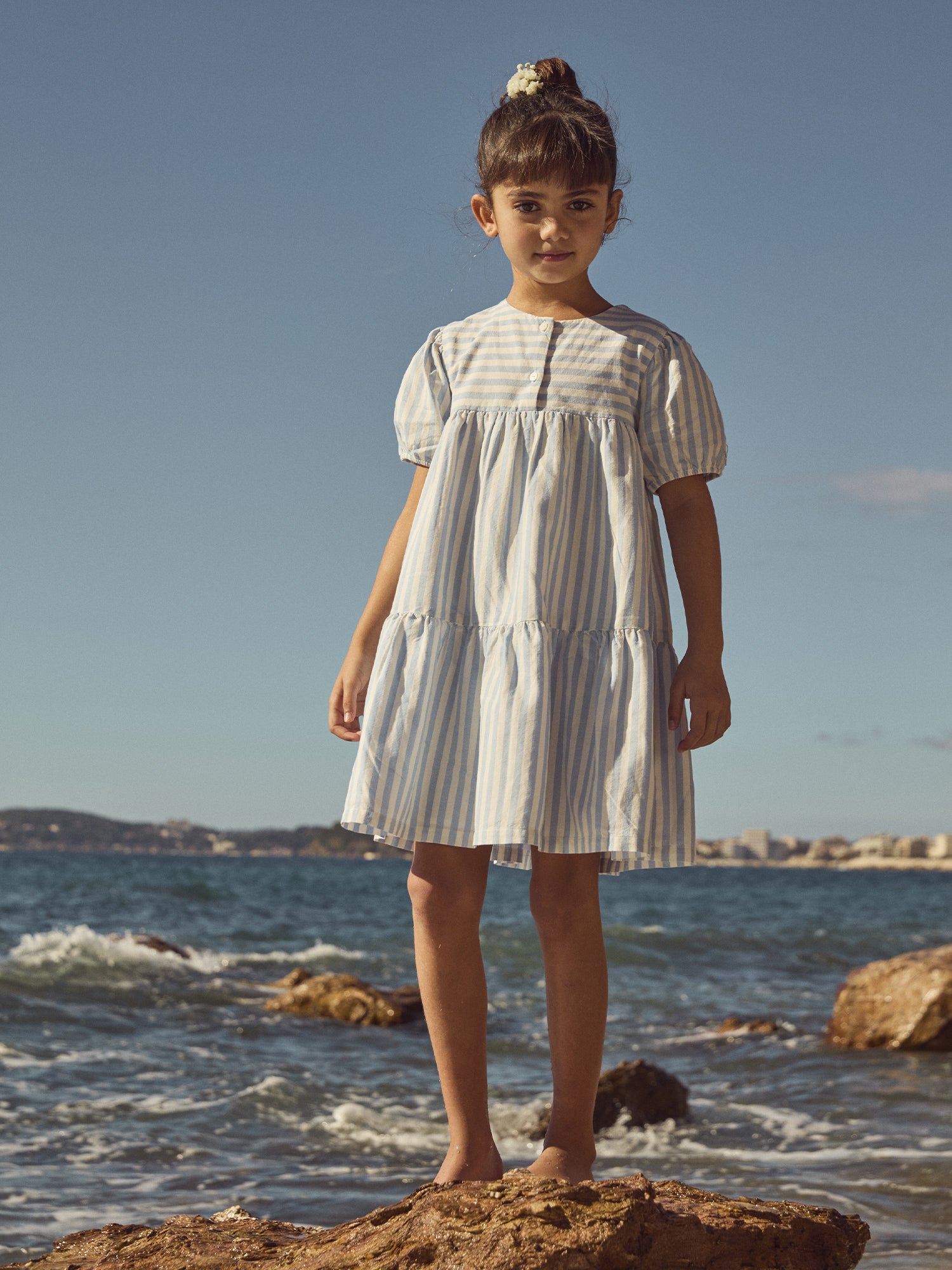 Robe à rayures bleues Fille