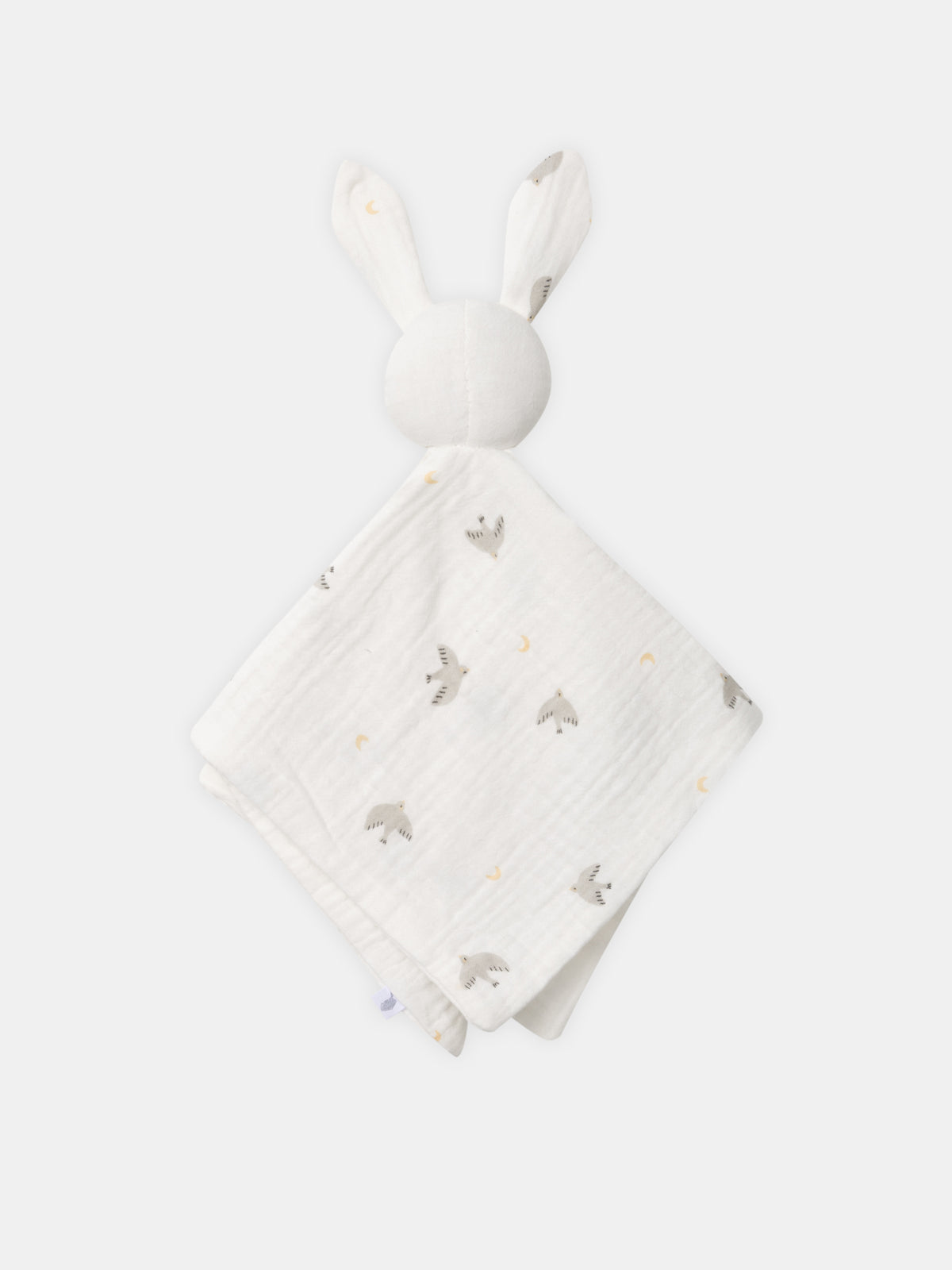 Doudou lapin écru imprimé oiseaux Naissance Mixte