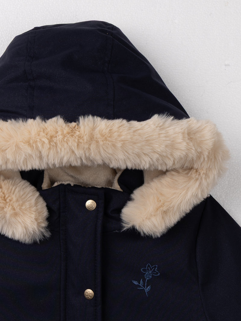 Parka 3 en 1 bleu marine pailleté Fille