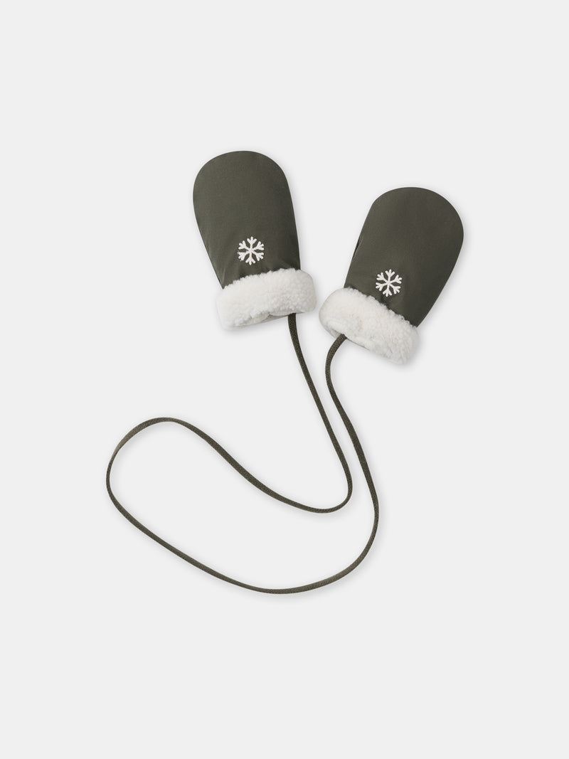 Moufles kaki imprimé flocon de neige Bébé Garçon