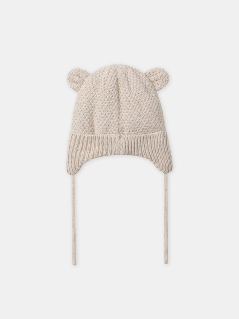 Bonnet beige tête d'ourson Bébé Garçon