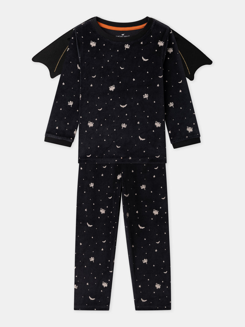 Pyjama d'Halloween noir + ailes de chauve-souris Garçon