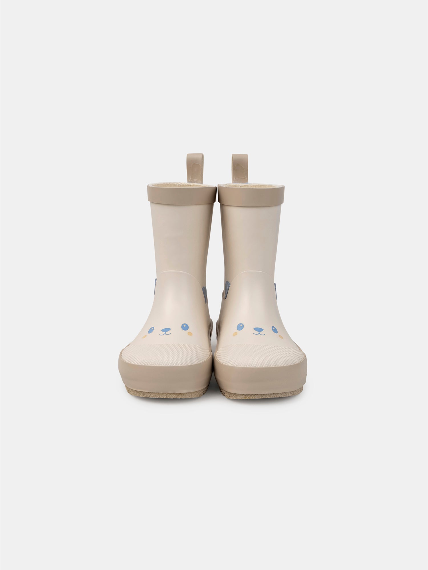 Botte de pluie beige imprimé tête d'ours Bébé Garçon