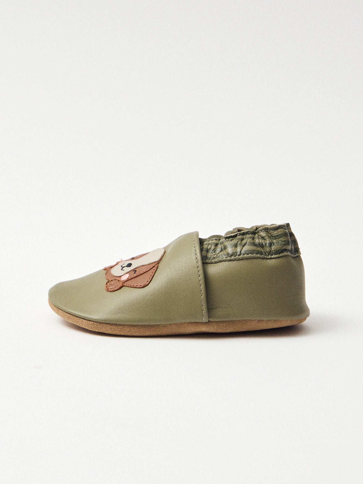 Chausson vert avec patch tête de chien Bébé Garçon