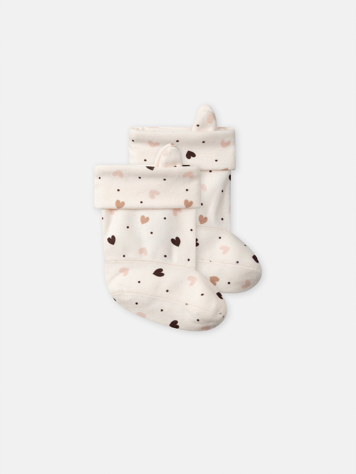 Chaussette botte de pluie écru avec cœur Fille