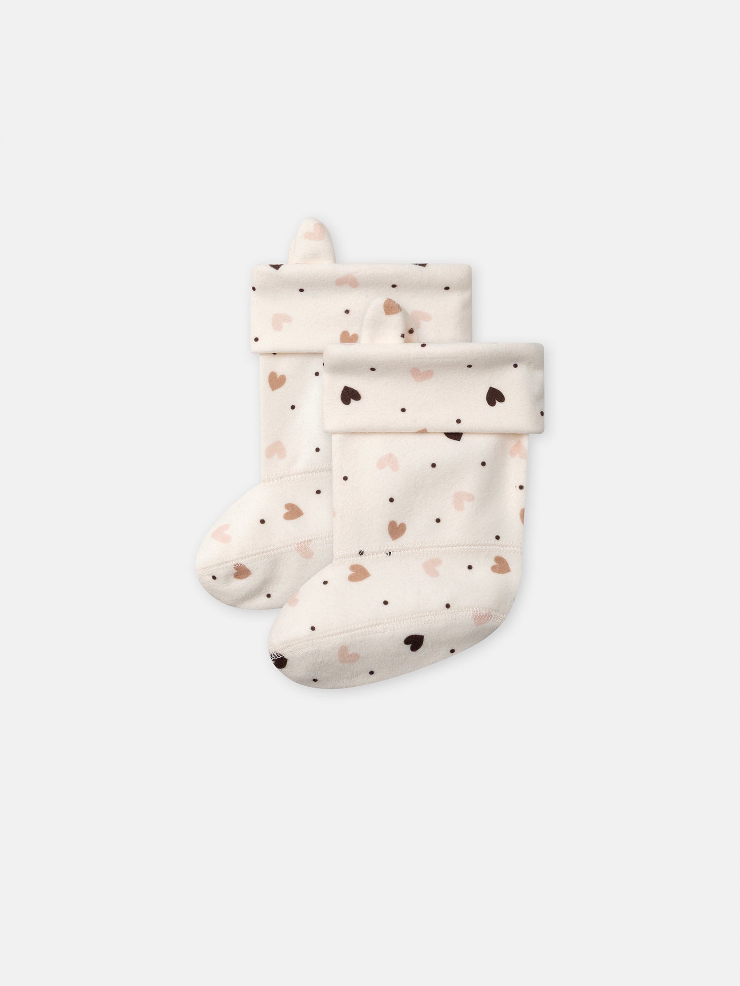 Chaussette botte de pluie écru avec cœur Fille