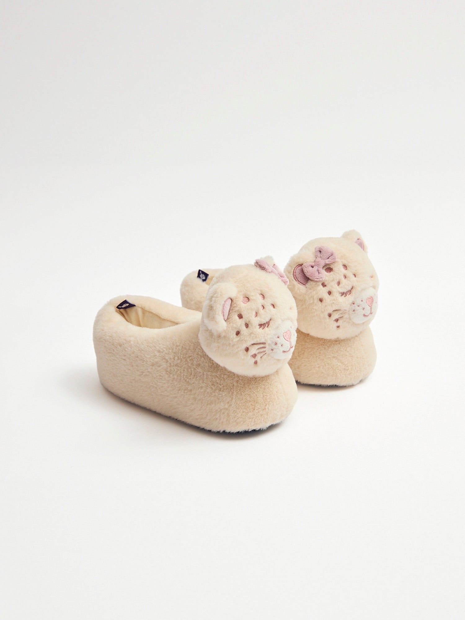 Pantoufle beige léopard Fille