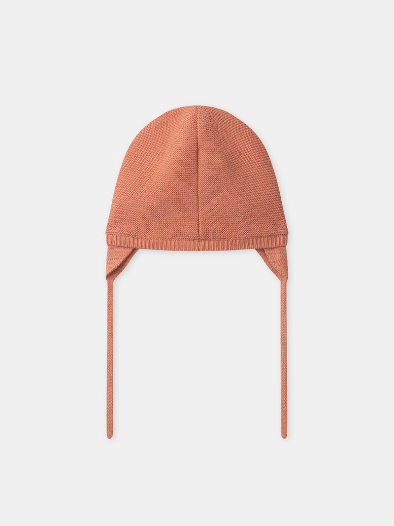 Bonnet rose en tricot à nœud Naissance Fille