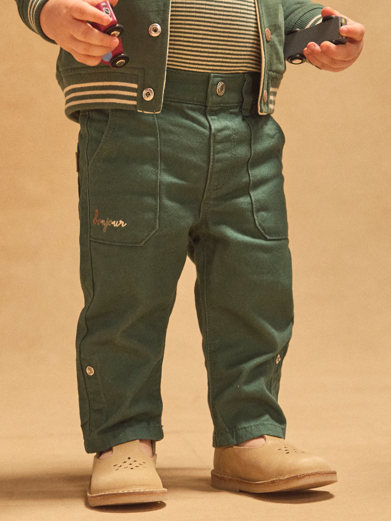 Pantalones verdes oscuros enrollables Bebé Niño