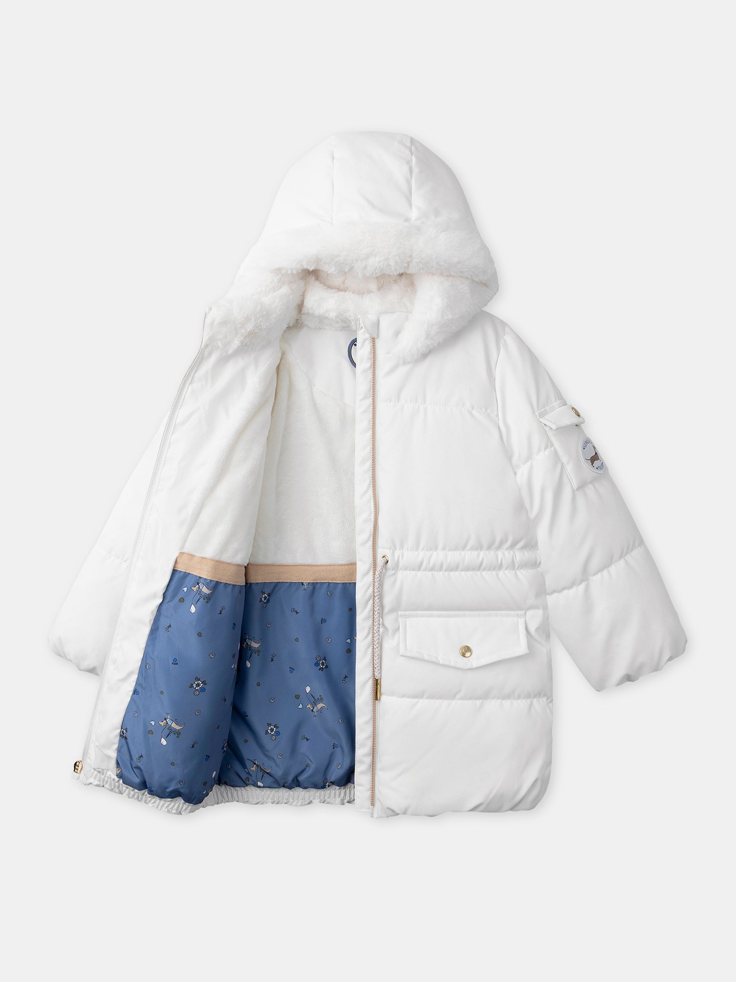 Doudoune blanche matelassé Fille