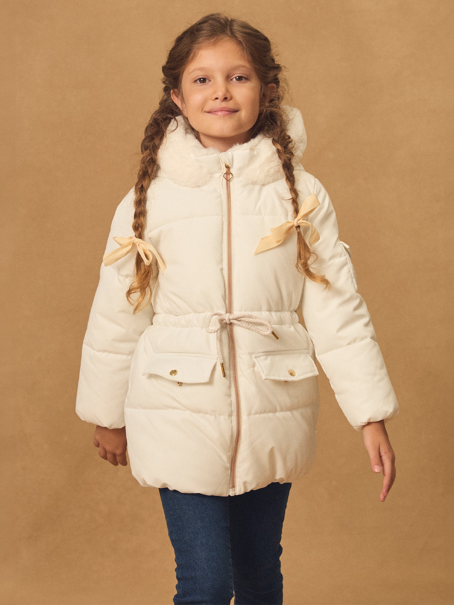 Doudoune blanche matelassé Fille